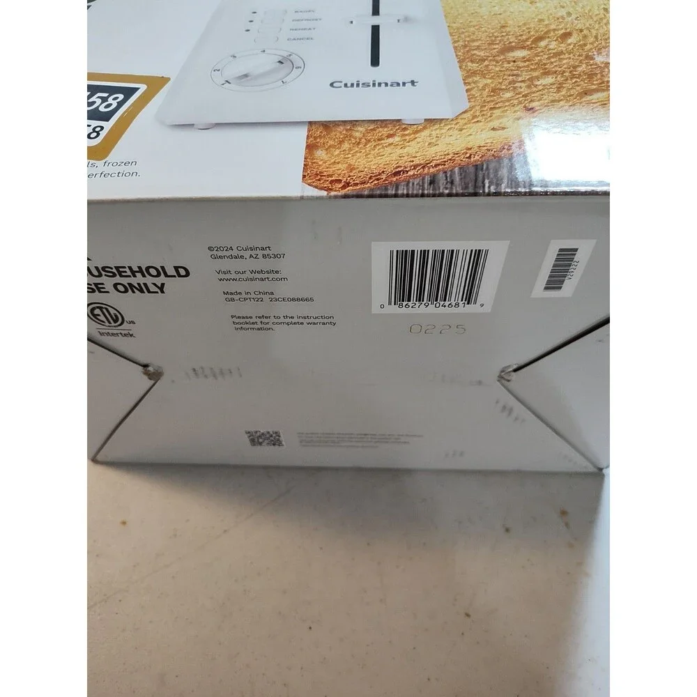 NIB Cuisinart CPT122 Compact 2 Slice Toaster - White (883)